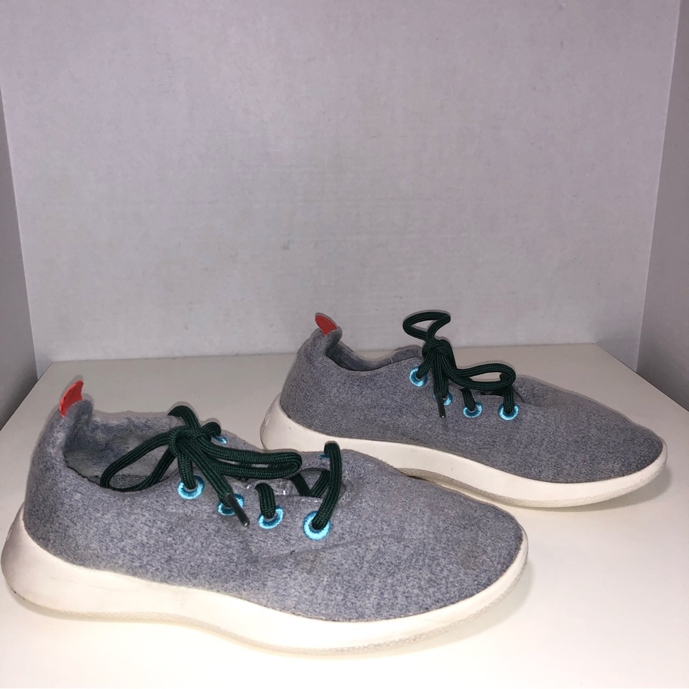 Allbirds Wool Runners Gray Blue Orange Trim Sneaker
